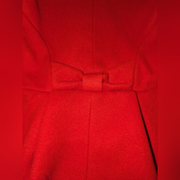 Cat & Jack Girls Red Winter Pea coat with faux fur hood. EUC Size 12M - Picture 3 of 9